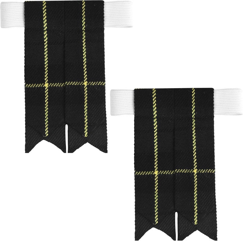 Allsafe Traders Store Scottish Tartan Kilt Flashes with Elastic Adjusters - Image 1